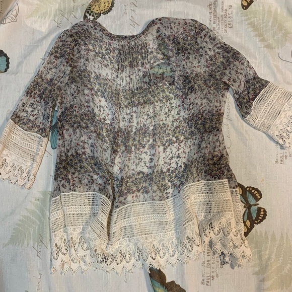 Sundance silk sheer button down blouse - Picture 7 of 9